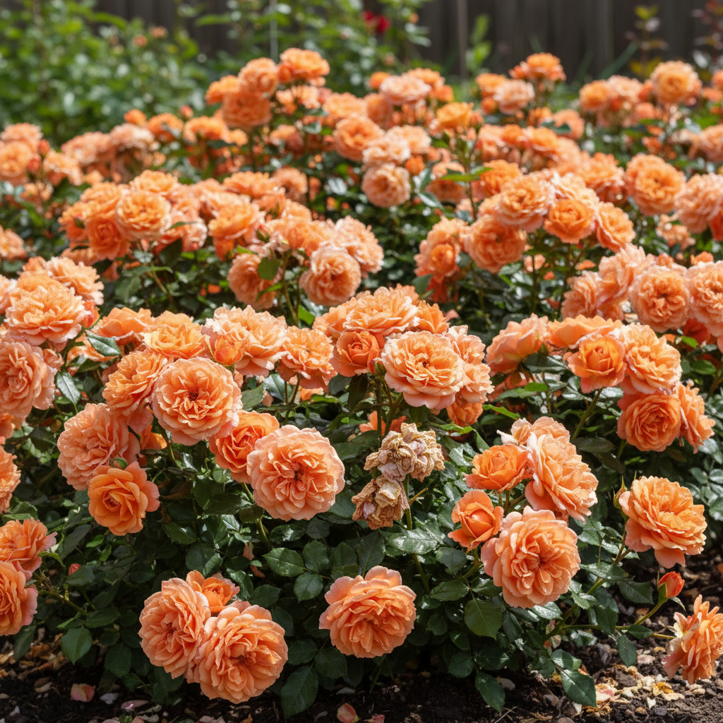 

Роза почвопокровная Миниатюр Оранж