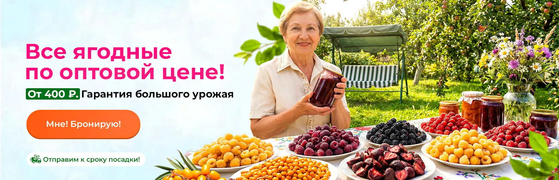 Все ягодные по оптовой цене! От 400 рублей. Гарантия большого урожая! Отправим к сроку посадки!