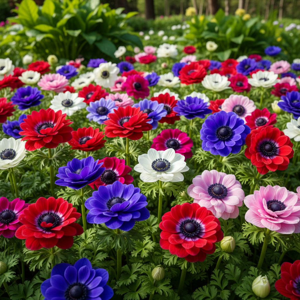 Анемона махровая Сент Бриджит, микс