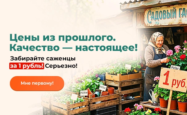 Цены из прошлого. Качество — настоящее! Забирайте саженцы за 1 рубль! Серьезно!