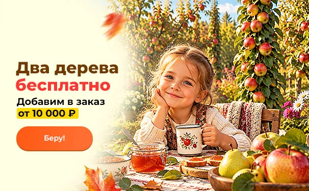 Два дерева бесплатно! Добавим в заказ от 10 000 рублей