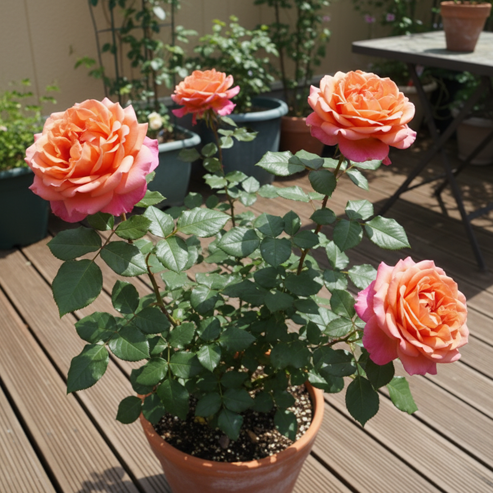 Роза чайно-гибридная миниатюрная Ча Ча