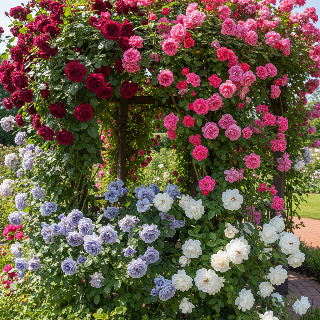 Сверхвыгода! Комплект плетистых роз "Цветут до самых морозов" из 4 сортов № 1