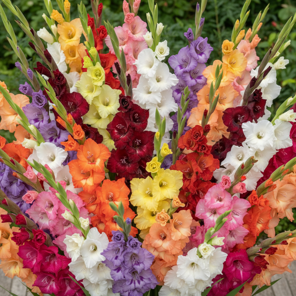 Гладиолус крупноцветковый Волшебство, микс