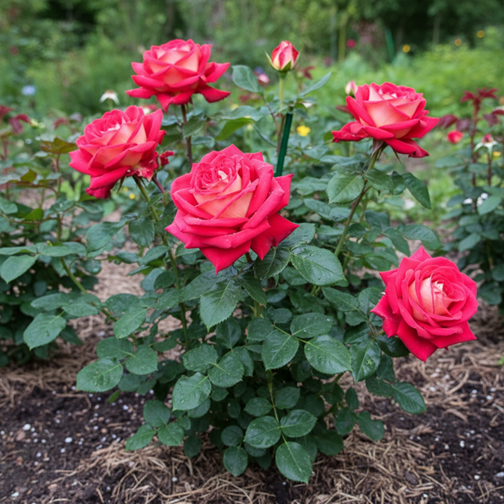 Роза чайно-гибридная малошипная Кроненбург