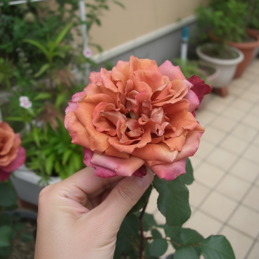 Роза чайно-гибридная миниатюрная Ча Ча