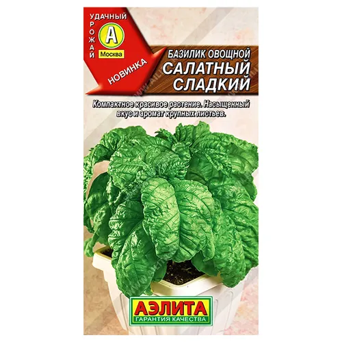 Базилик зеленый Салатный сладкий Аэлита
