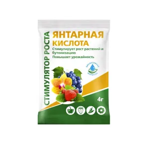 Янтарная кислота, натуральный стимулятор роста 4 г